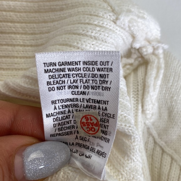 2/$25 NWT White boat neck ribbed long sleeve formal office sweater size Medium - Picture 5 of 8